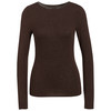 Damen Langarmshirt mit Effektgarn dunkelbraun