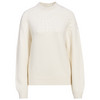 Damen Strickpullover mit Zopfmuster weiss