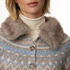 Damesvest met afneembare bontkraag