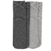 2 Paar Damen Socken mit Wolle hellgrau / dunkelgrau