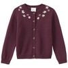 Mädchen Strickjacke mit Blumen-Stickerei