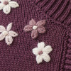 Mädchen Strickjacke mit Blumen-Stickerei