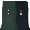 2 Paar Herren Socken mit Stickerei