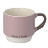 Tasse aus Porzellan rosa / weiss