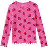 Mädchen Langarmshirt mit Rippstruktur pink