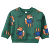Baby-sweatshirt met all-over-print donkergroen