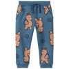 Joggingbroek voor baby's met all-overprint blauw