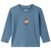 Baby-shirt met lange mouwen en print blauw