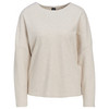 Damen Sweatshirt mit Rippstruktur hellbeige