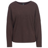 Damen Sweatshirt mit Rippstruktur dunkelbraun