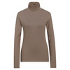 Damen Langarmshirt mit Rollkragen braun