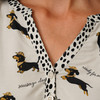 Damesblouse met all-overprint van teckels