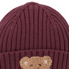 Baby Strickmütze mit Bären-Applikation
