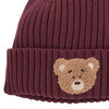 Mädchen Strickmütze mit Bären-Applikation