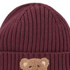 Mädchen Strickmütze mit Bären-Applikation