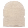 Baby-muts van merinowol met omslag lichtbeige