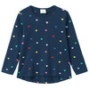 Mädchen Langarmshirt mit Herz-Prints dunkelblau