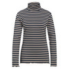 Damen Langarmshirt mit Rollkragen dunkelblau / beige