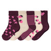 5 Paar Mädchen Socken mit Baumwolle creme / beere