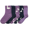 5 Paar Mädchen Socken mit Baumwolle lila / dunkelblau
