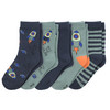 5 Paar Jungen Socken mit Baumwolle grün / dunkelblau