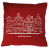 Kissenhülle im weihnachtlichen Design dunkelrot