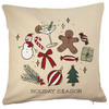 Kissenhülle im weihnachtlichen Design beige