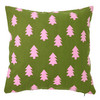 Kissenhülle im weihnachtlichen Design oliv / rosa