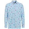Herren Weihnachtshemd mit Allover-Print hellblau