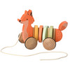Holz-Ziehtier Fuchs orange / bunt
