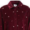 Damen Weihnachtsbluse mit Allover-Stickerei