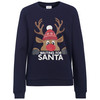 Damen Weihnachtssweatshirt mit Print dunkelblau