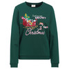 Damen Weihnachtssweatshirt mit Print dunkelgrün
