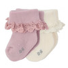 2 Paar Newborn Socken mit Rüschen