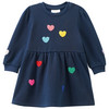 Baby Sweatkleid mit Applikationen dunkelblau