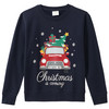 Jungen Weihnachtssweatshirt mit Print dunkelblau