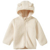 Baby Teddyjacke mit Kapuze beige