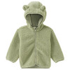 Baby Teddyjacke mit Kapuze grün