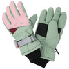 Mädchen Handschuhe mit Farbteiler hellgrün / rosa