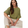 Damen Bluse in Crinkle-Optik