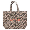 Canvas-Shopper mit Print braun