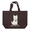Canvas-Shopper mit Print dunkelbraun