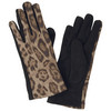Damen Handschuhe in Veloursleder-Optik schwarz / braun