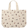 Katoenen Shopper met hondenmotieven lichtbruin / lichtbeige / roze