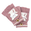 Mädchen Handschuhe mit Katzen-Motiv rosa