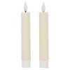 2 LED Stabkerzen mit Flammeneffekt creme