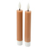 2 LED Stabkerzen mit Flammeneffekt hellbraun
