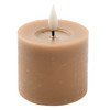 Kleine LED Wachskerze mit Flammeneffekt beige