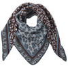 Damen Winterschal mit Mustermix blau / dunkelbraun