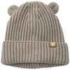 Gebreide babymuts met katoenen voering beige